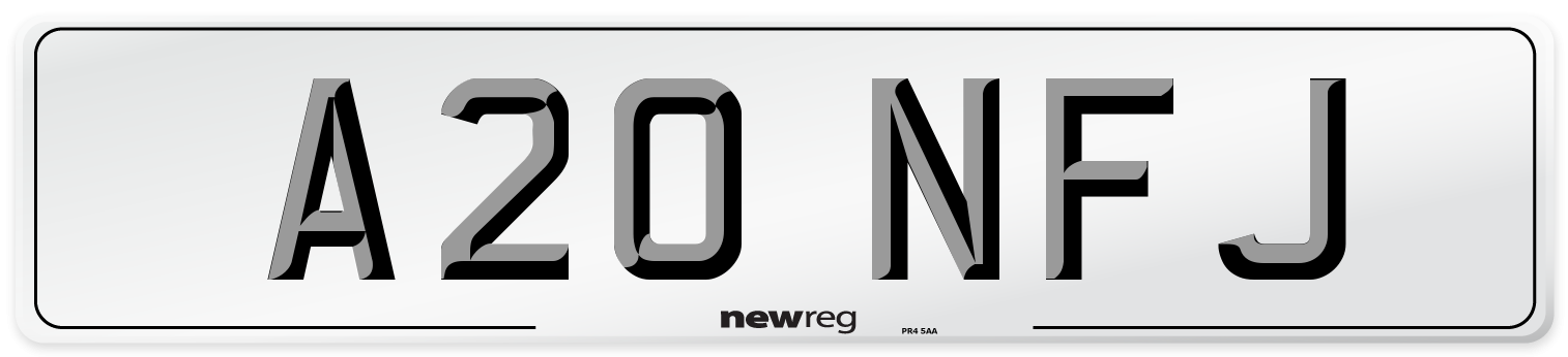 A20 NFJ Number Plate from New Reg